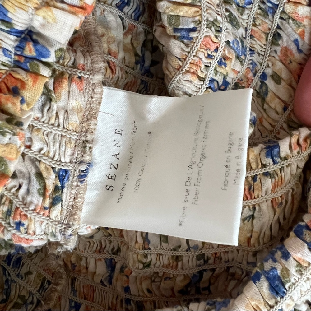Sezane Mirtha Floral Smocked Blouse - Picture 4 of 6